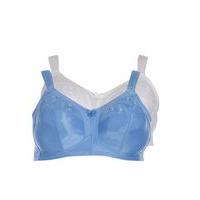 2 Pack Eleanor Blue And White Firm Support Bras, Blue