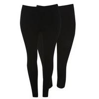 2 Pack Black Leggings Crop And Ankle Length, Black