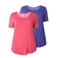 2 pack pink and purple t shirts pink and purple