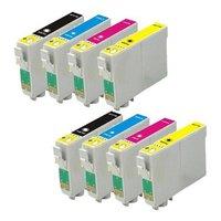 2 x epson t1281 black and 2 x epson colour set t1282 4 compatible cart ...