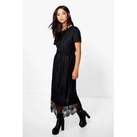 2 in 1 Lace Slip Dress - black