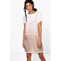 2 in 1 T-Shirt With Satin Slip Dress - rose