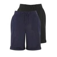 2 Pack Black And Navy Blue Cotton Shorts, Others