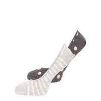 2 Pack Multi Coloured Spotted Footsies, Grey