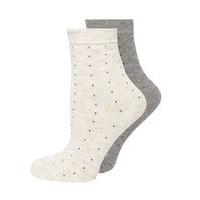 2 Pack Spotty Socks, Dark Multi