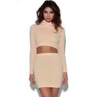 2 Piece Cowl Neck Top and Skirt Set