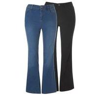 2 Pack Black And Midwash Bootcut Jeans, Others