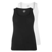 2 pack black and white vests black