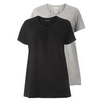 2 Pack Black And Grey V-Neck T-Shirt, Black
