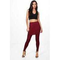 2 In 1 Ribbed Leggings - burgundy