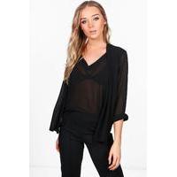 2 in 1 Woven Shirt Blouse - black