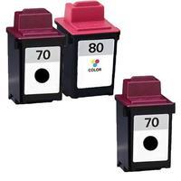 2 x Black Lexmark No. 70 and 1 x Colour Lexmark No. 80 (Lexmark Remanufactured Ink) + 1 Free Paper