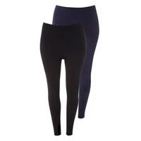 2 Pack Black And Navy Blue Leggings, Others