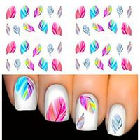 2 Sheet Fashion Leopard Nail Decals Water Transfer Stickers Nail Art Tips Feather Wraps DIY Decorations Nail Art Tools