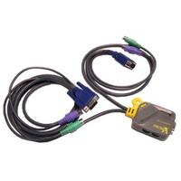 2-Port USB Micro KVM with Built in USB Cables