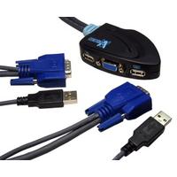 2 port kvm switch usb audio vga with cables