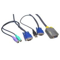 2 Port PS/2 KVM Switch with 2x USB Moulded Leads