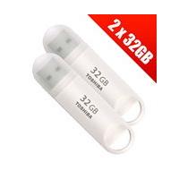 2 x Toshiba Transmemory 32 GB USB 3.0 Flash Drives - White (2 x THN-U361W0320M4)