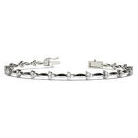 2 Prong Setting Round Diamond Designer Bracelet