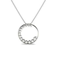 2 prong setting round diamond circle pendant