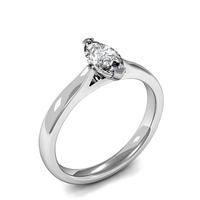 2 Prong Setting Marquise Diamond Plain Engagement Ring