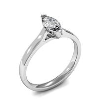 2 Prong Setting Marquise Diamond Plain Engagement Ring