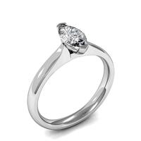 2 Prong Setting Marquise Diamond Plain Engagement Ring