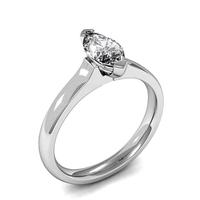 2 Prong Setting Marquise Diamond Plain Engagement Ring