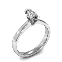 2 Prong Setting Marquise Diamond Plain Engagement Ring