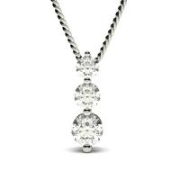 2 Prong Setting Round Diamond Journey Pendant