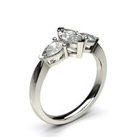 2 prong setting studded three stone ring