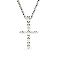 2 Prong Setting Cross Pendant