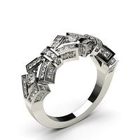 2 Prong & Pave Setting Round Diamond Fashion Ring