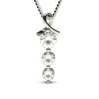 2 Prong Setting Round Diamond Journey Pendant