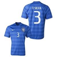 2014-15 Brazil World Cup Away Shirt (T.Silva 3)