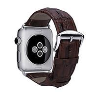 2016 New The First Layer Leather Crocodile Grain Band w/ Silver Metal Adapters for Apple Watch (Assorted Colors)