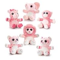 20cm Pink Sparkle Wild Animal Soft Toy Assorted Designs