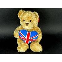 20cm blue london heart bear