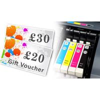 20 or 30 voucher for compatible ink or toner cartridges