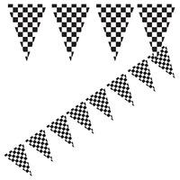 20ft Black and White Chequered Party Flag Bunting