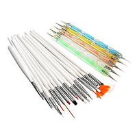 20PCS Nail Art Suits(15PCS Nail Art Painting Brush Kits5PCS 2-Way Nail Art Dotting Tools Kits)