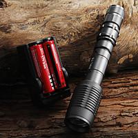 2000LM CREE XML T6 LED Zoombale Flashlight 2x18650 Batteries Charger