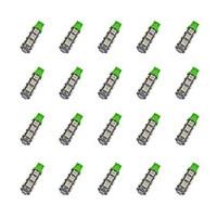 20pcs t10 135050 smd led car light bulb green light dc12v