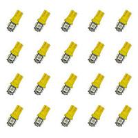 20Pcs T10 55050 SMD LED Car Light Bulb Yellow Light DC12V