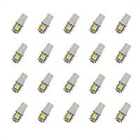 20Pcs T10 55050 SMD LED Car Light Bulb Warm Light DC12V