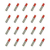 20pcs t10 135050 smd led car light bulb red light dc12v