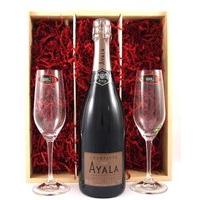 2007 Ayala Vintage Champagne and two Crystal Champagne Glasses 2007