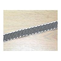 20mm Crochet Edge Gingham Ribbon Black