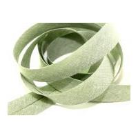 20mm chambray denim cotton bias binding tape green