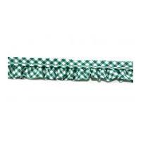 20mm Frilled Gingham Piping Edging Trimming Green